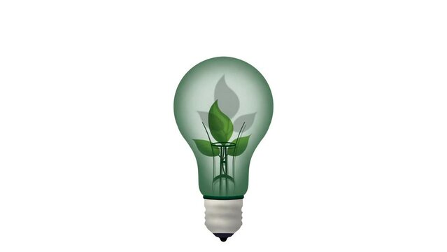 Green eco friendly lightbulb, light bulb against nature on green leaf with energy sources, Sustainable development, Energy sources for renewable, Ecology concept, green technology 