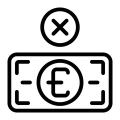 Obraz premium not accepted line icon