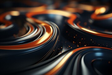 the interplanetary way, the successful way, the cosmic road, the royal way. wallpaper, screensaver, background, graphics, clean, lines, flexible background, postcard, stand. Black, Gold, Orange - obrazy, fototapety, plakaty