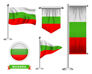 vector set of the national flag of bulgaria in various creative designs