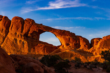 Skyline Arch at Sunset, in arches National Park
