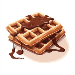 Delicious waffle illustration