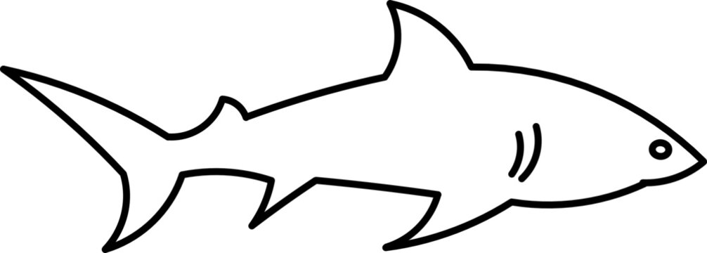Minimalist silhouette of a shark