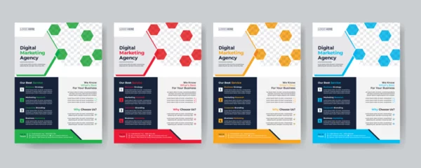 Fotobehang Modern Creative Corporate business, digital marketing agency flyer Brochure design, cover modern layout, annual report, poster, flyer in A4 template © MahammadFiruz