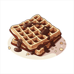 Delicious waffle illustration