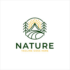 Tourist Camp Nature Logo Design Concept Vector Illustration Symbol Icon