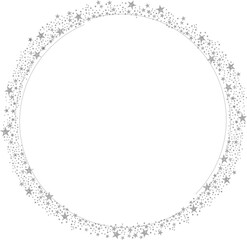 white silver Circle Frame with Sparkle Glitter stars 2