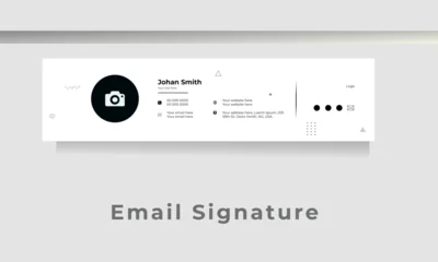 Fotobehang Modern and minimalist email signature or email footer template in white color  © Ahmz