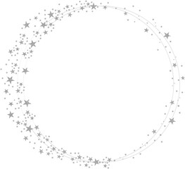 white silver Circle Frame with Sparkle Glitter stars 3