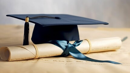AI generated graduation cap and diploma