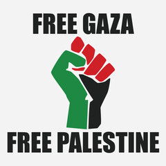 Free Gaza Free Palestine, Stop the war, poster design isolated on white, Free Palestine flag wallpaper, flyer, banner vector illustration. Poster about Palestine.