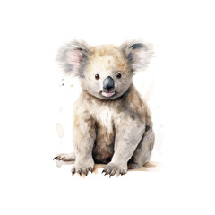 AI-generated illustration of A delightful watercolor painting of a cute koala