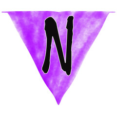 decorative triangle flags with letter N
