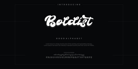 Boldist abstract font alphabet. Minimal modern urban fonts for logo, brand etc. Typography vector illustration