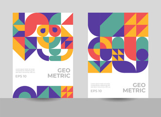 bauhaus cover design, geometric cover design, colorful cover, Corporate report cover design, brochure design