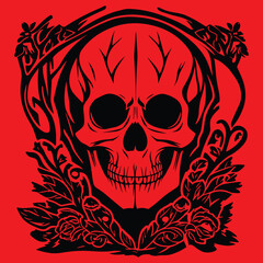Skull line art illustration