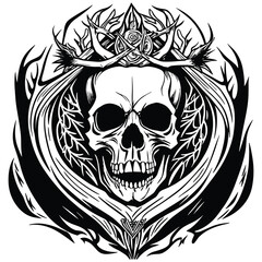 Obraz premium Skull line art illustration