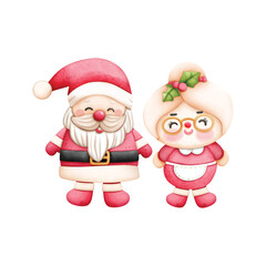 Two christmas happy santa vector illusatration