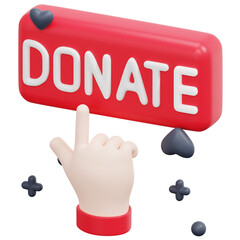 donate 3d render icon illustration
