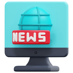 live news 3d render icon illustration