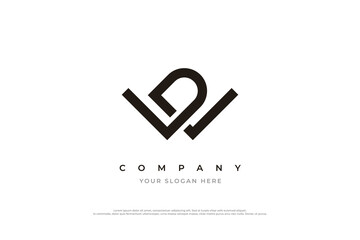 Initial Letter WD Logo or DW Logo Design Vector