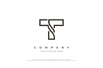 Minimal Initial Letter T Logo Design Vector