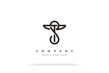 Initial Letter ST Logo or TS Monogram Logo Design Vector