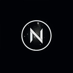 illustration of minimalist circular logo featuring the letter N