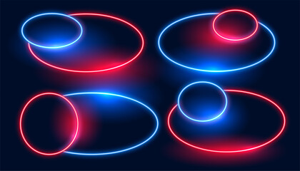 red and blue glowing laser frame design in collection
