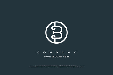 Initial Letter B in Circle Logo Design Vector