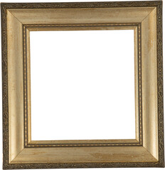 Digital png illustration of golden frame on transparent background