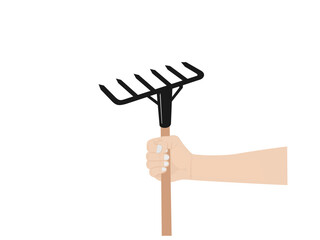Rake on a white background.