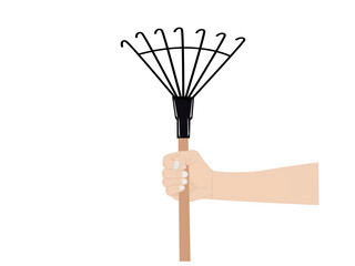 Rake on a white background.