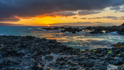 sunset over the sea