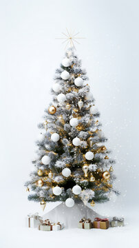 christmas tree isolated in white background 