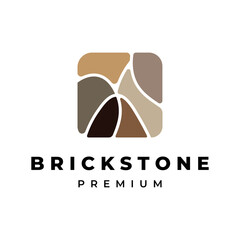 brick stone logo vector simple illustration template icon graphic design