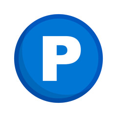 Round parking lot sign icon. Vector.