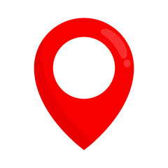 Red map pin icon. Location. Vector.