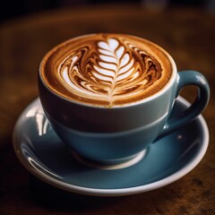 AI generated illustration of a cup of cappuccino coffee
