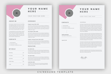 Clean Modern Resume Layout Vector Template for Business Job Applications, Minimalist resume cv template, Resume design template, cv design, multipurpose resume design - obrazy, fototapety, plakaty