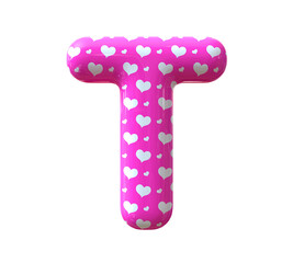 Pink balloon letter T