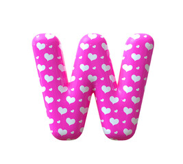 Pink balloon letter W