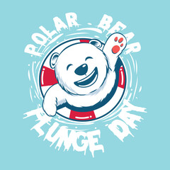 Polar Bear Plunge Day Vector Illustration 