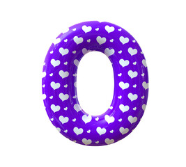 Letter O Purple Balloons 3d