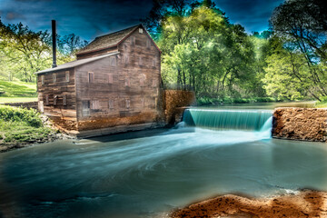 Pine Creek Grist Mill, In Summer, Muscatine County, Iowa