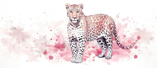 Zoo featuring animals that are white in color A website showcasing watercolor artwork Leopard print with a hand drawn design resembling roses Soft shapes created with watercolors A refined 