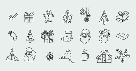 Christmas icon set vector illustration.