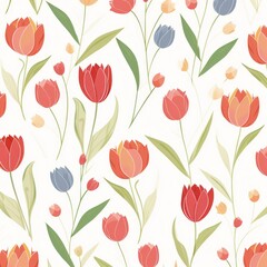 seamless pattern with tulips