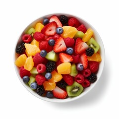 AI generated illustration of A bowl filled with a variety of colorful and fresh fruits and berries