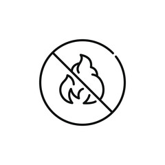 No fire line icon symbol isolated on white background
